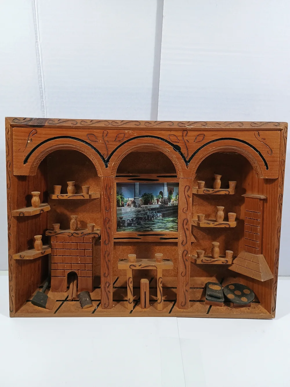 Vintage Handmade 3D Shadowbox Latin Folk Art